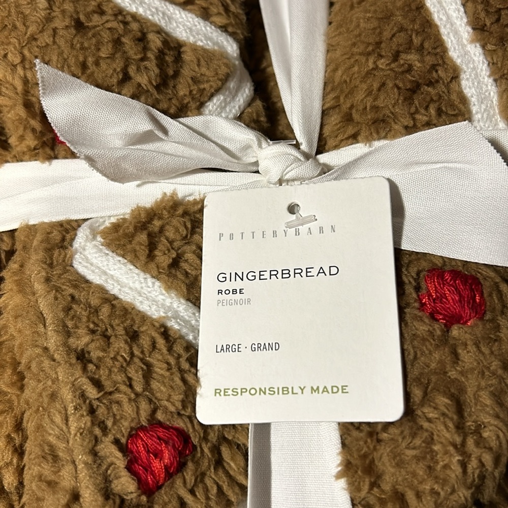 Pottery Barn 🫚 Gingerbread Robe Size L BNWT - Picture 3 of 9